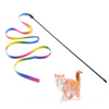 1pc Cat Toy Stick Feather Wand With Bell Mouse Cage Toys Plastic